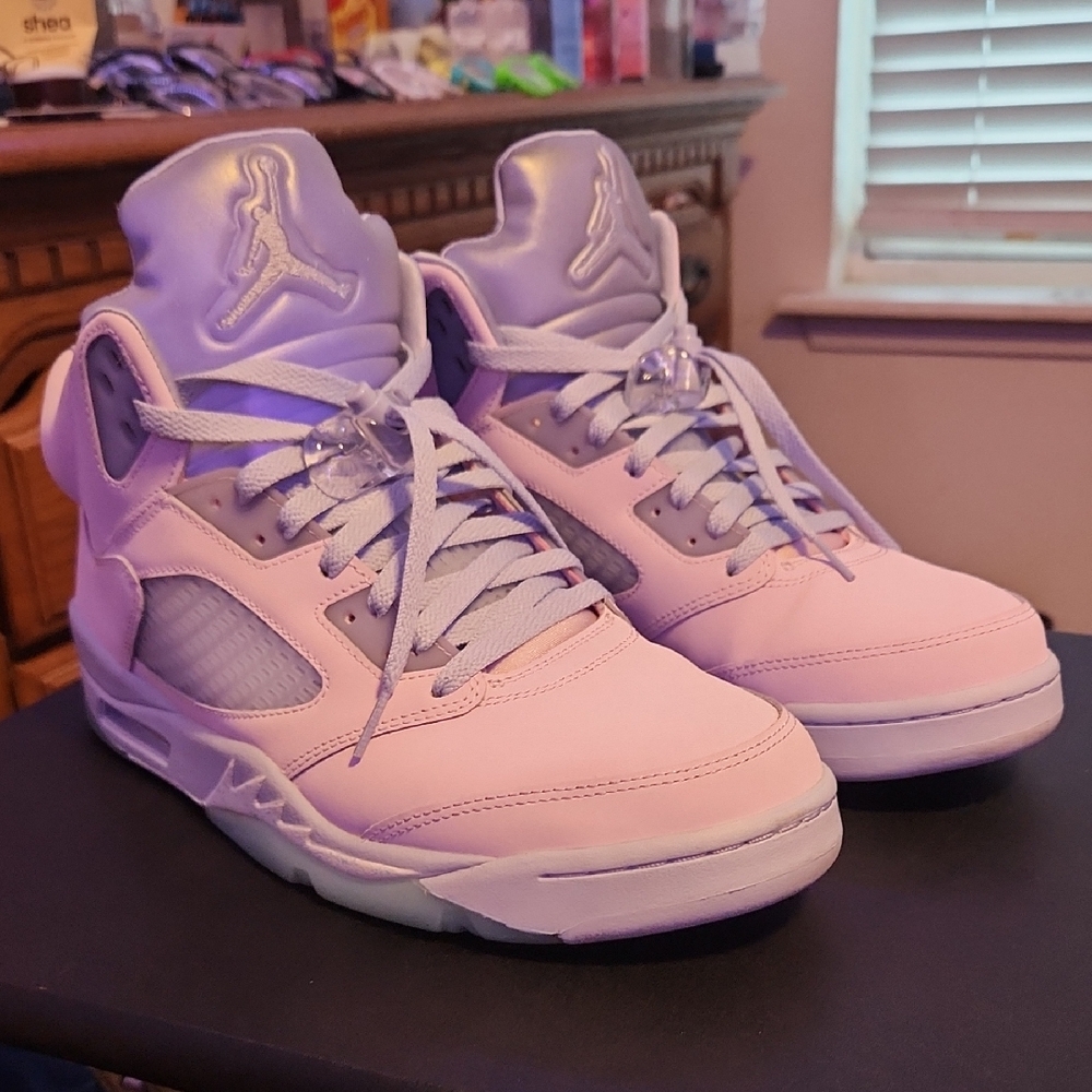 Jordan 5 "Easter" Sneakers in Light Pink and Grey